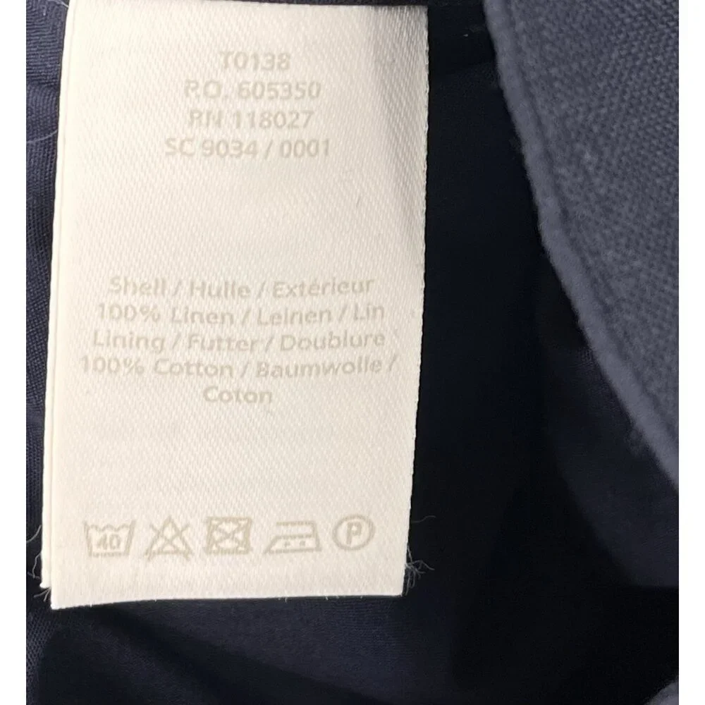 BODEN Women's Navy Linen Ruffle Front & Hem Straight Skirt US 4 - Picture 4 of 6